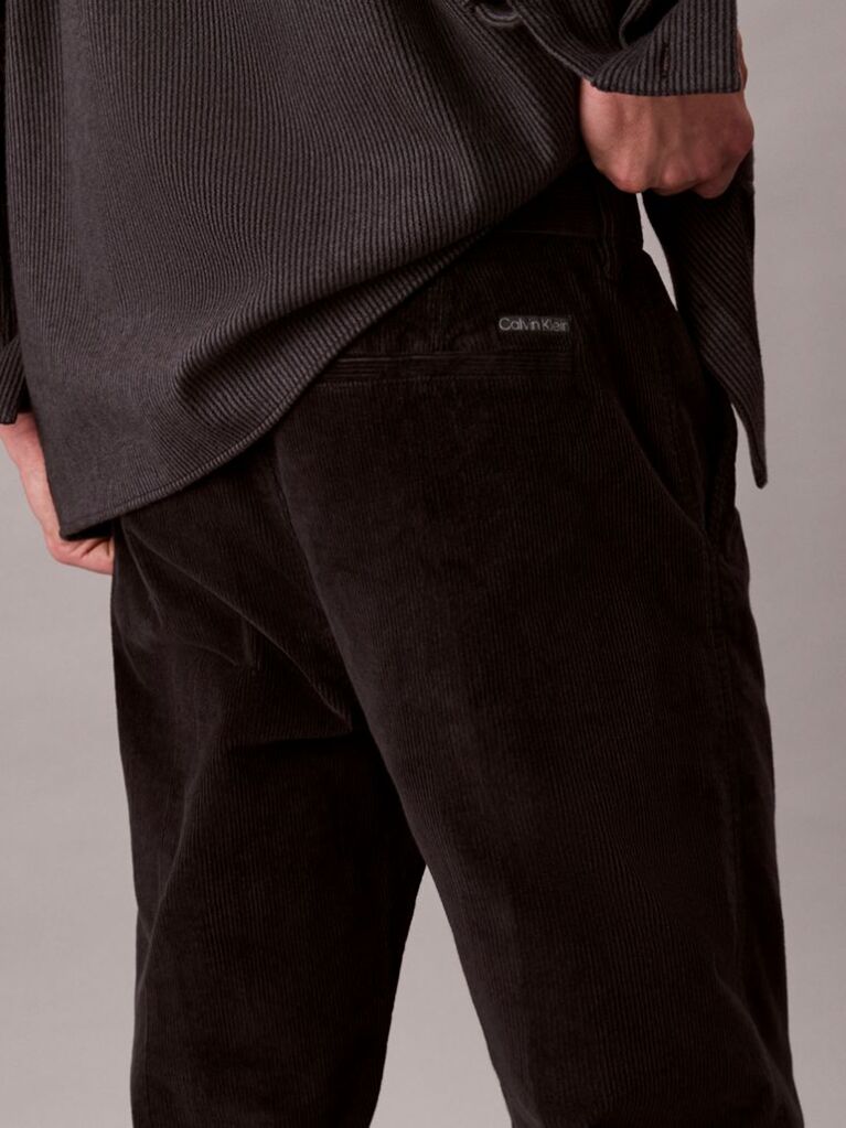 Black 90s Straight Corduroy Chino Pants  Men