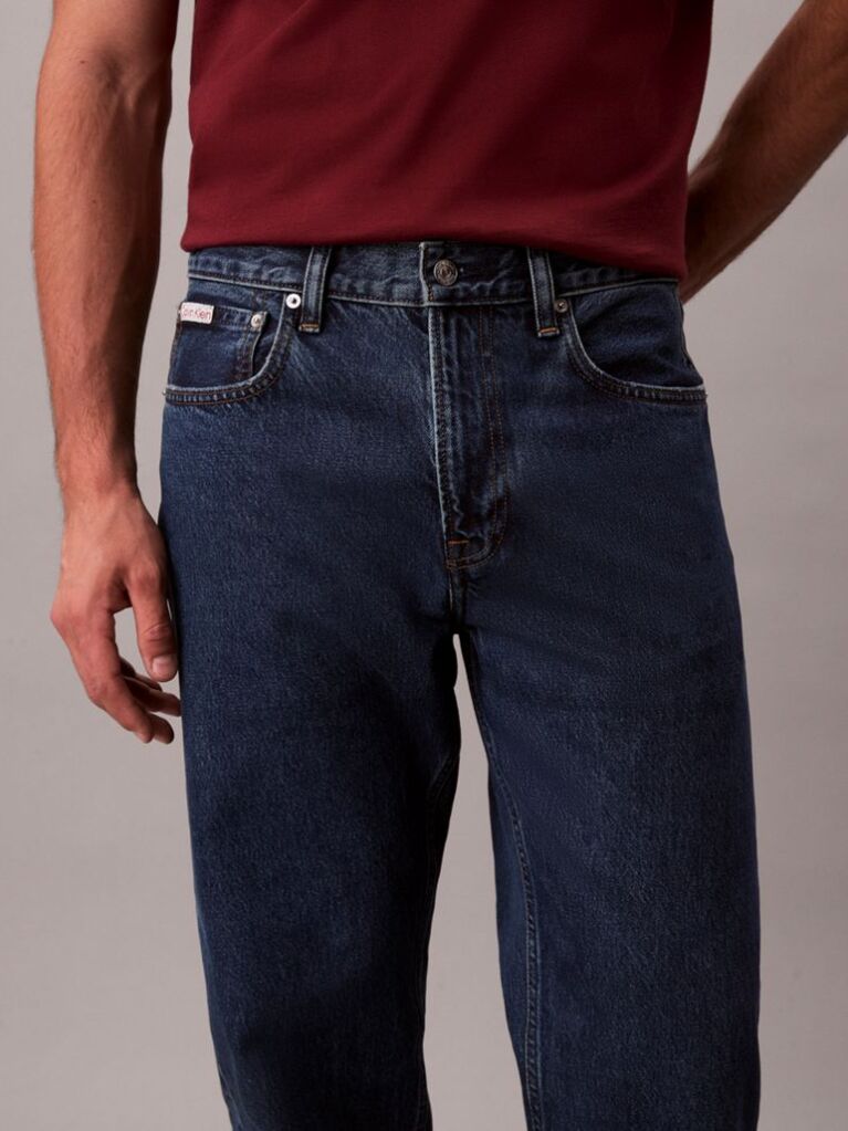 Μπλε 90s Τζιν Παντελόνι Με Tapered Γραμμή  Άνδρας