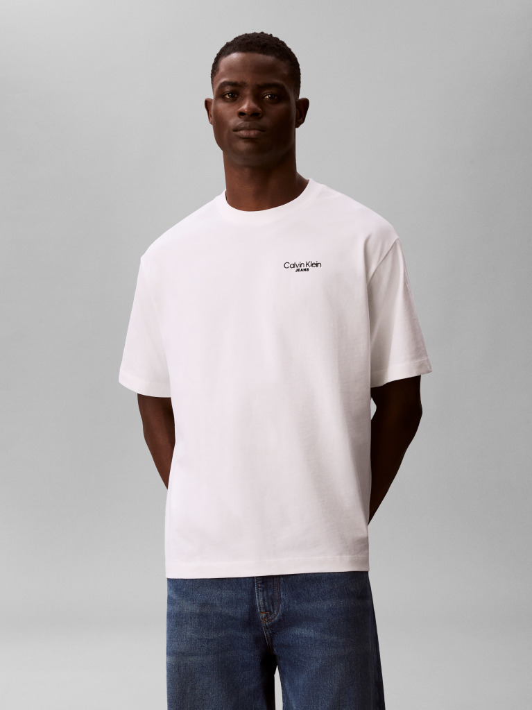 Λευκό T-shirt Με Λογότυπο Στο Πίσω Μέρος  Άνδρας