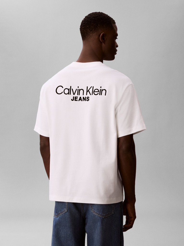 Λευκό T-shirt Με Λογότυπο Στο Πίσω Μέρος  Άνδρας