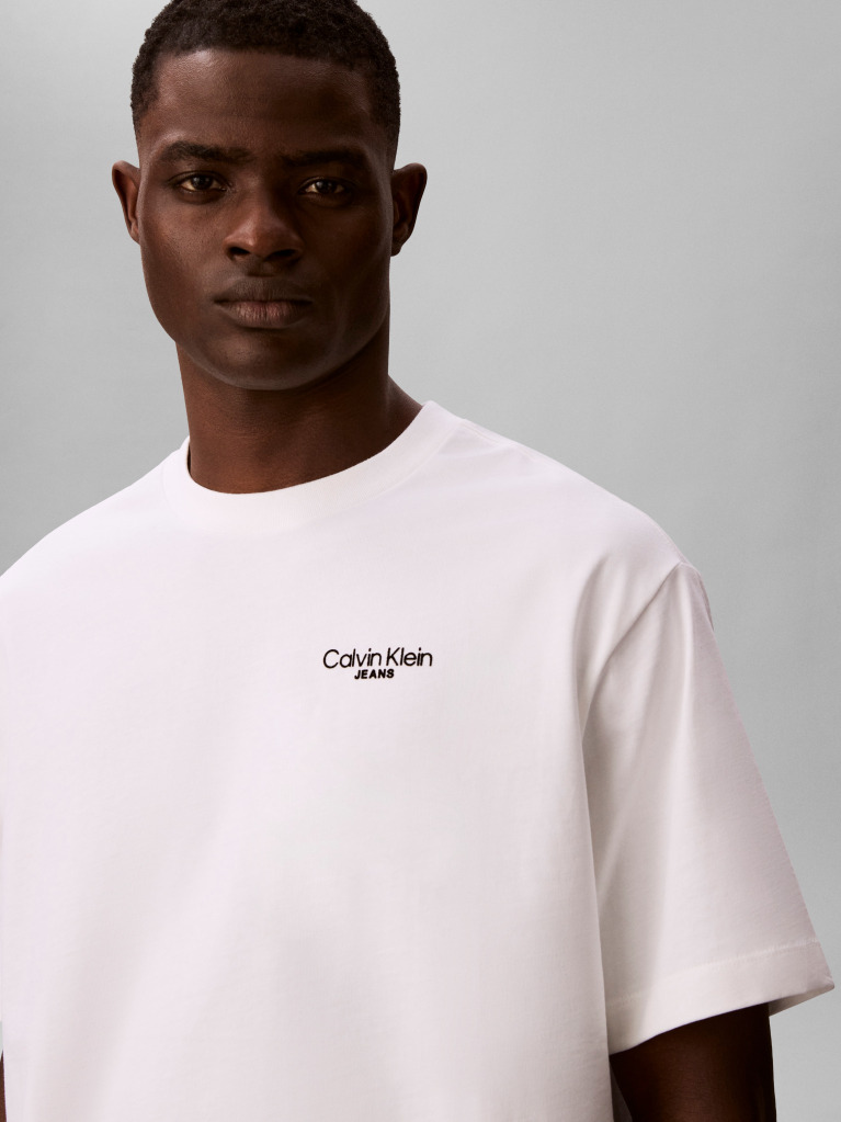 Λευκό T-shirt Με Λογότυπο Στο Πίσω Μέρος  Άνδρας