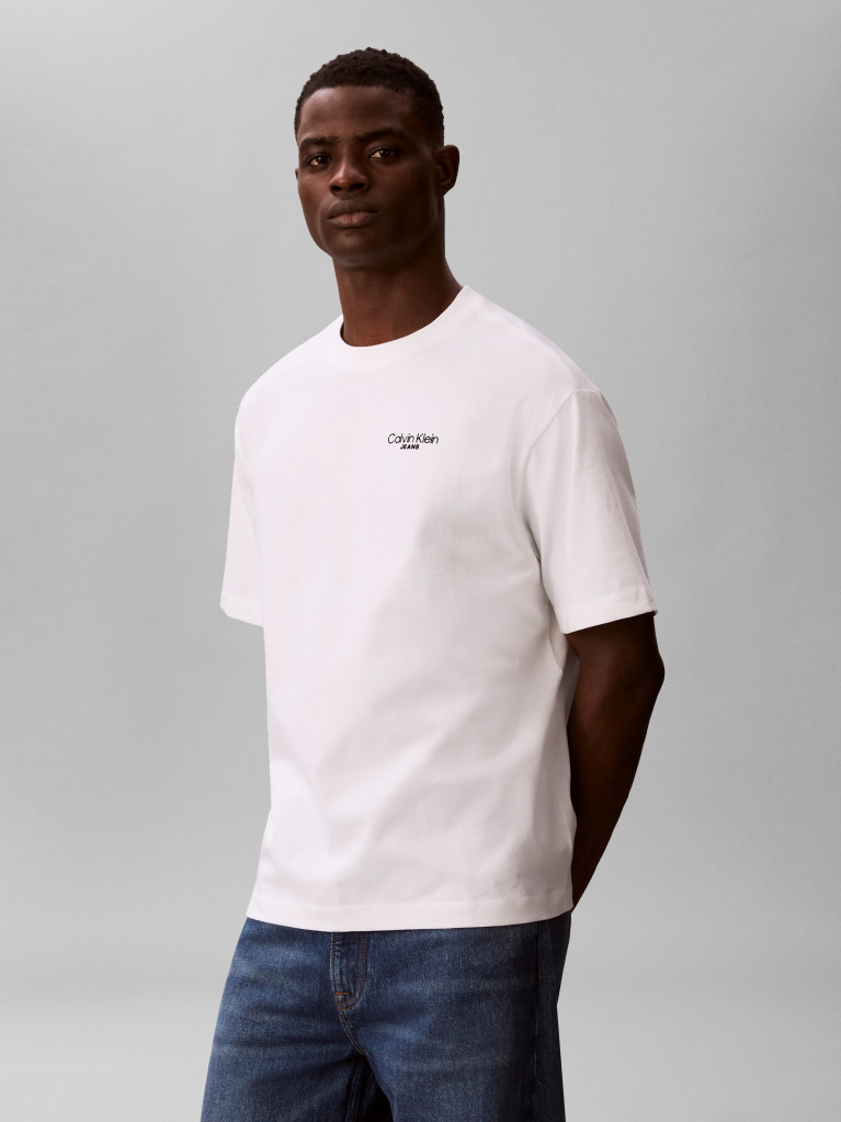 Λευκό T-shirt Με Λογότυπο Στο Πίσω Μέρος  Άνδρας