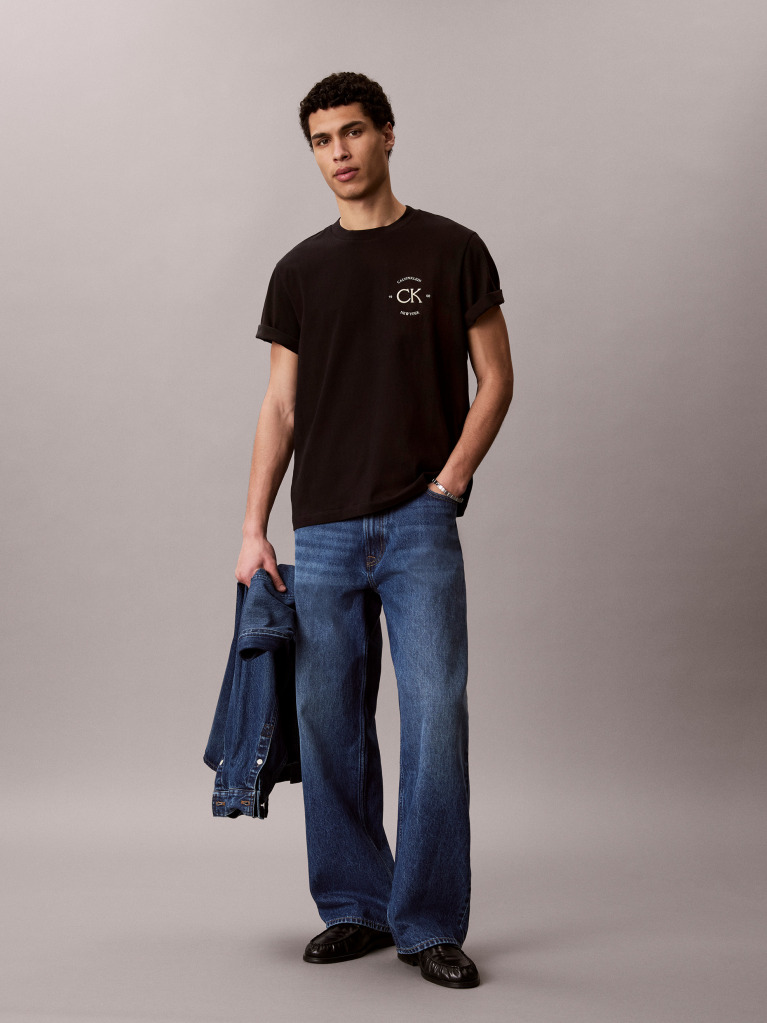 Black Embroidered Logo T-shirt  Men