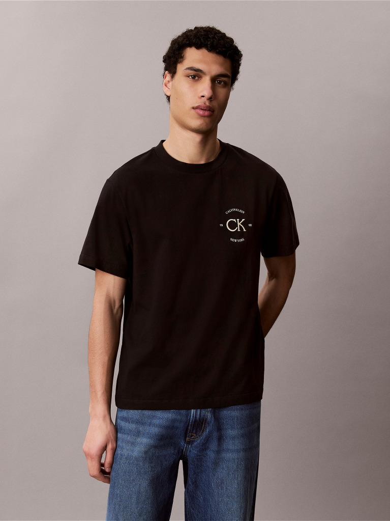 Black Embroidered Logo T-shirt  Men