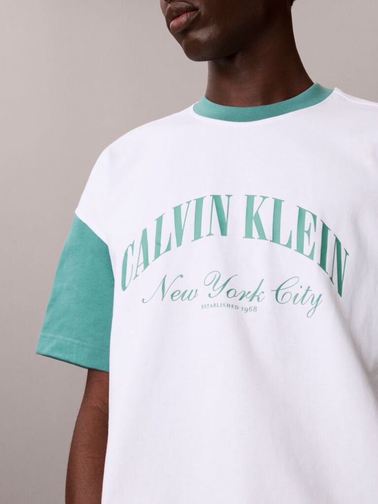 White Relaxed Varsity Logo T-shirt  Men