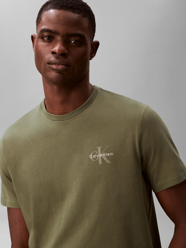 Πράσινο T-Shirt Με Λογότυπο Και Κλασική Γραμμή  Άνδρας