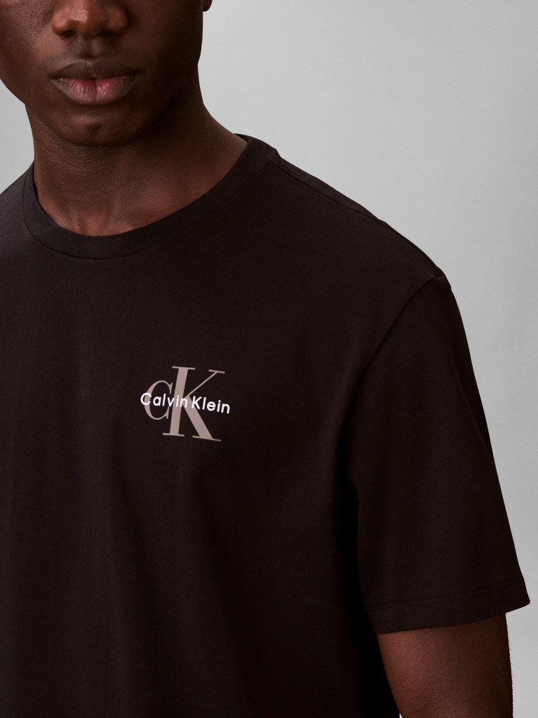Μαύρο T-Shirt Με Λογότυπο Και Κλασική Γραμμή  Άνδρας