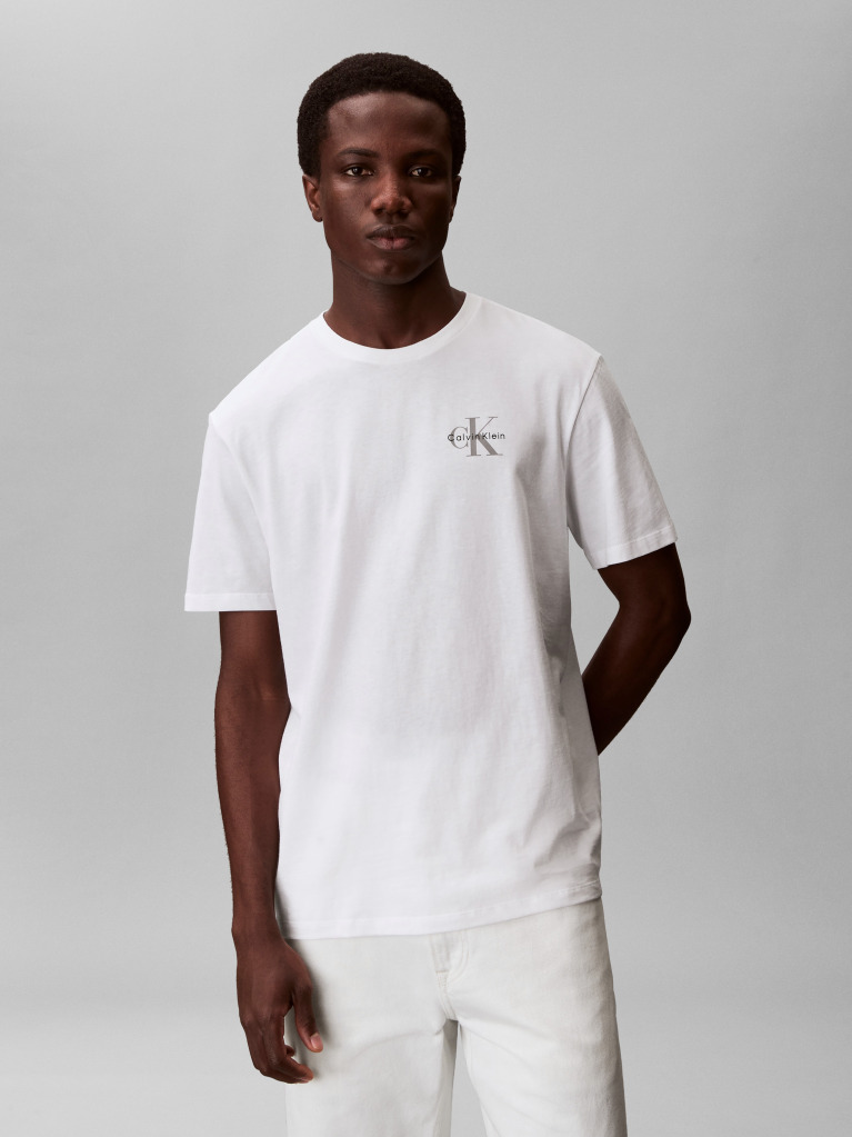 Λευκό T-Shirt Με Λογότυπο Και Κλασική Γραμμή  Άνδρας