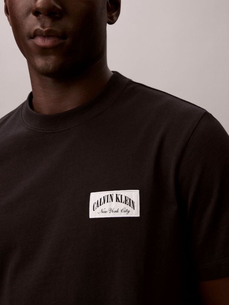 Black Varsity Badge T-shirt  Men