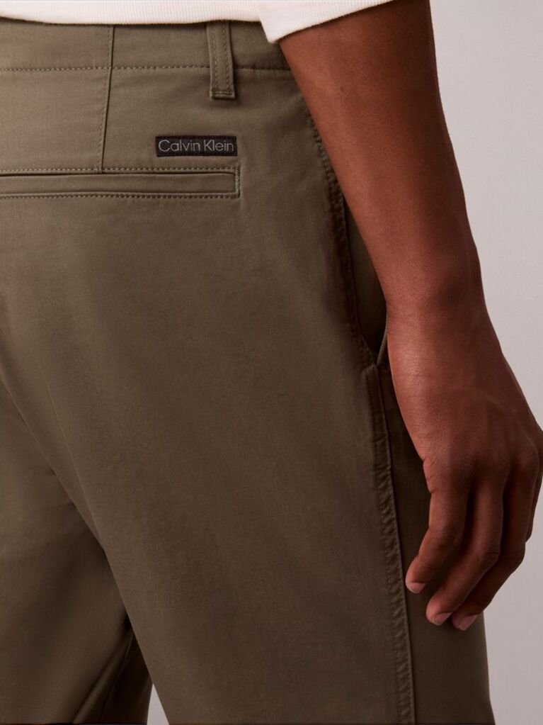 Green Slim Fit Buttoned Chinos  Men