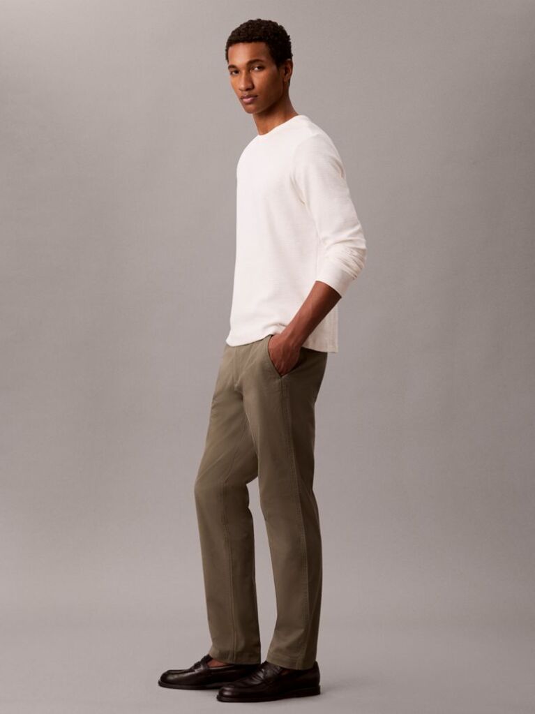 Green Slim Fit Buttoned Chinos  Men