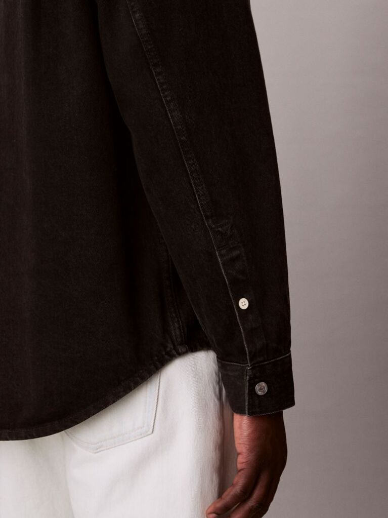 Black 90s Denim Overshirt  Men