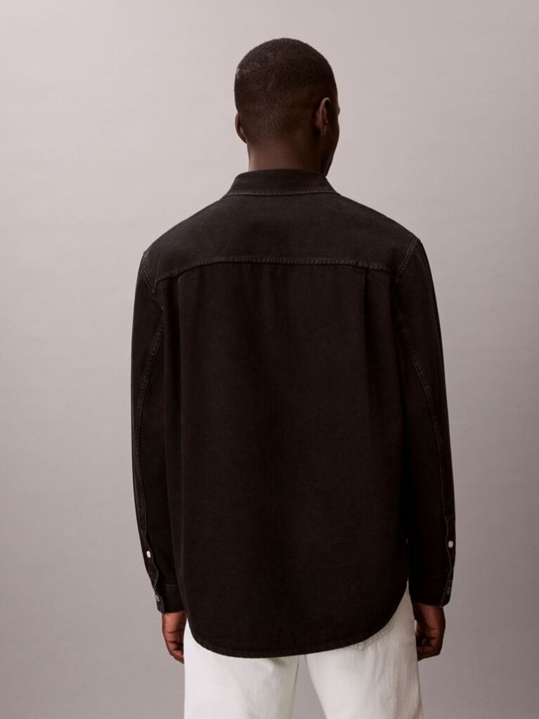 Black 90s Denim Overshirt  Men