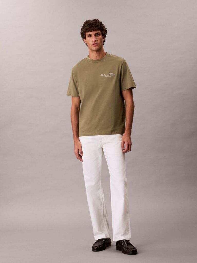 Green Embroidered Logo T-shirt  Men