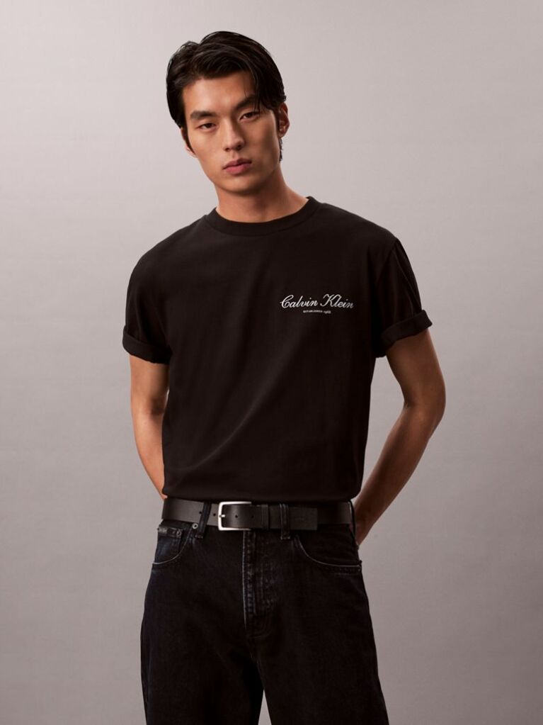 Black Embroidered Logo T-shirt  Men