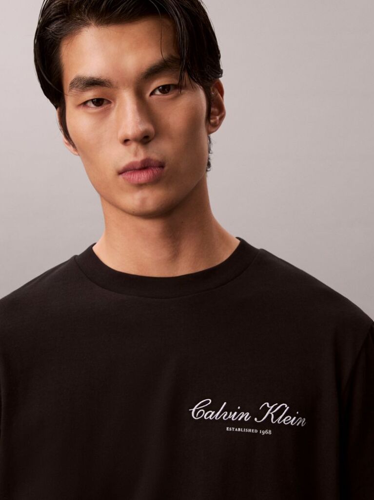 Black Embroidered Logo T-shirt  Men