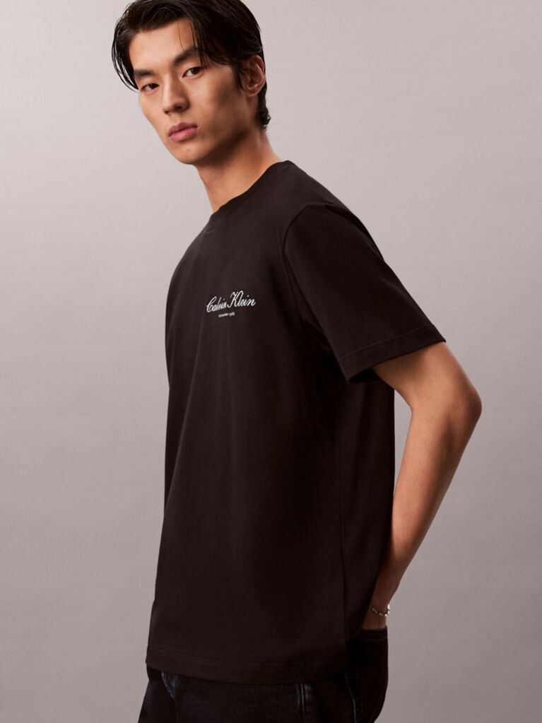 Black Embroidered Logo T-shirt  Men