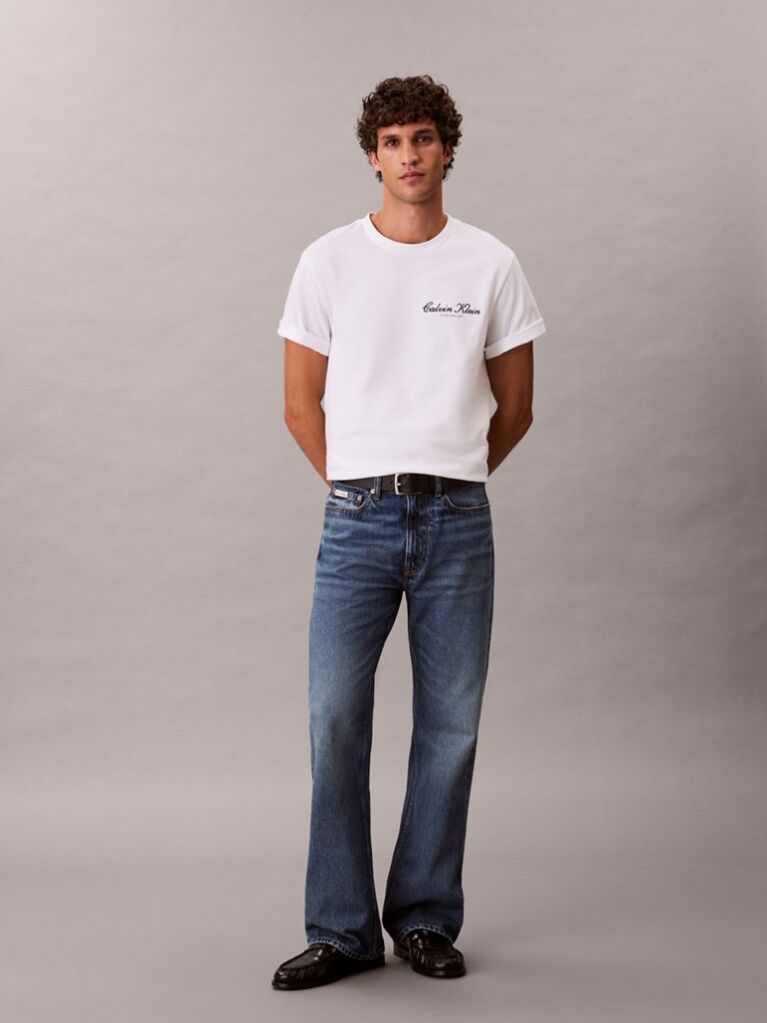 White Embroidered Logo T-shirt  Men