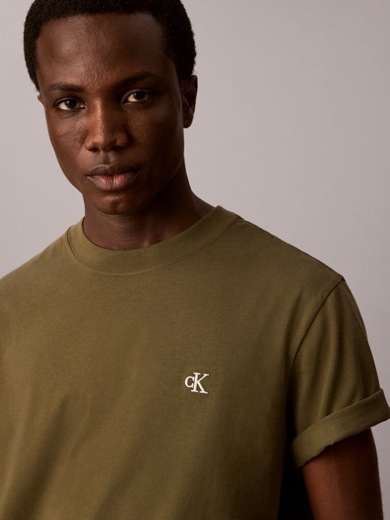 Green Monogram Logo Terry Crew Neck Sweatshirt  Men