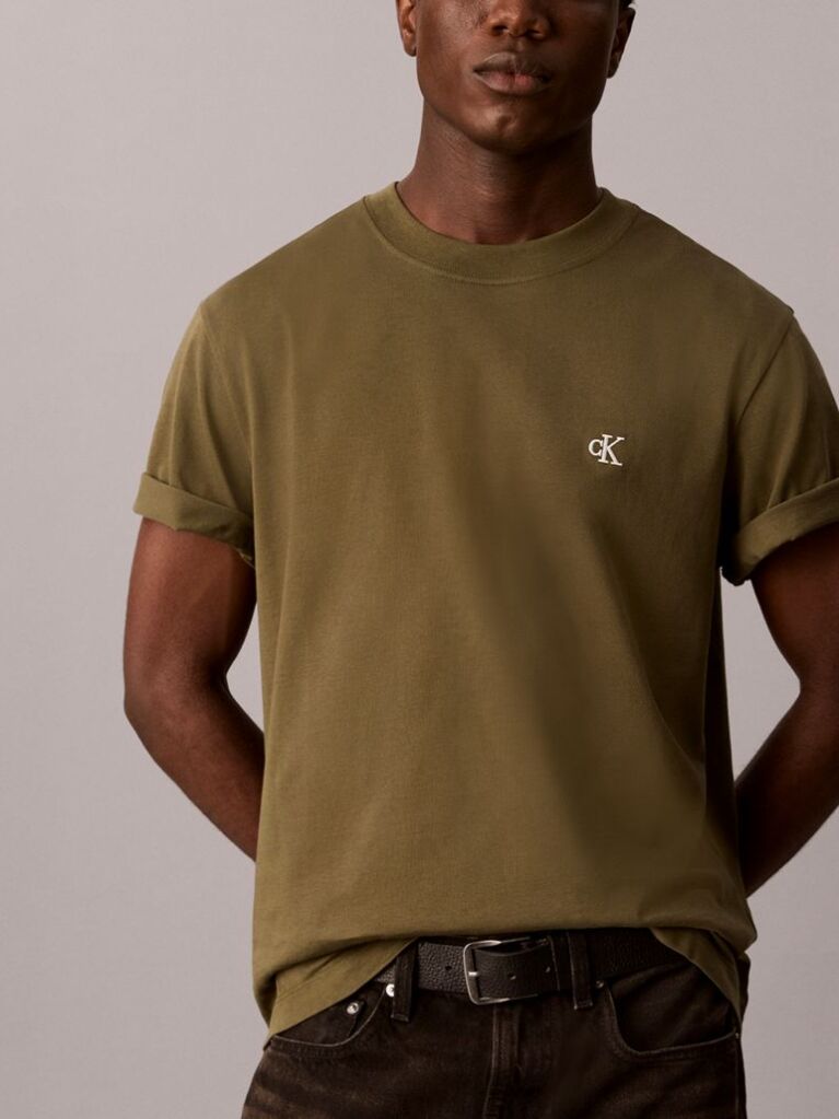 Green Monogram Logo Terry Crew Neck Sweatshirt  Men