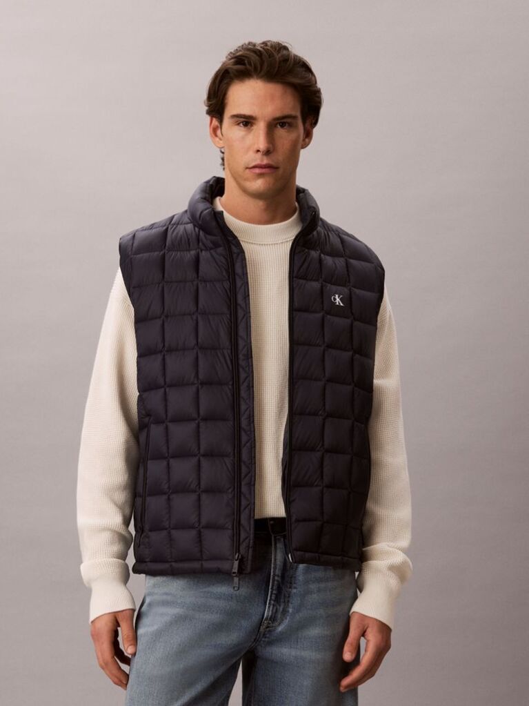 Blue Ultra Light Quilted Puffer Gilet  Men