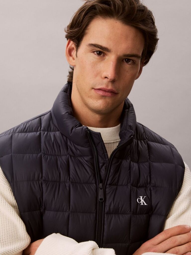Blue Ultra Light Quilted Puffer Gilet  Men