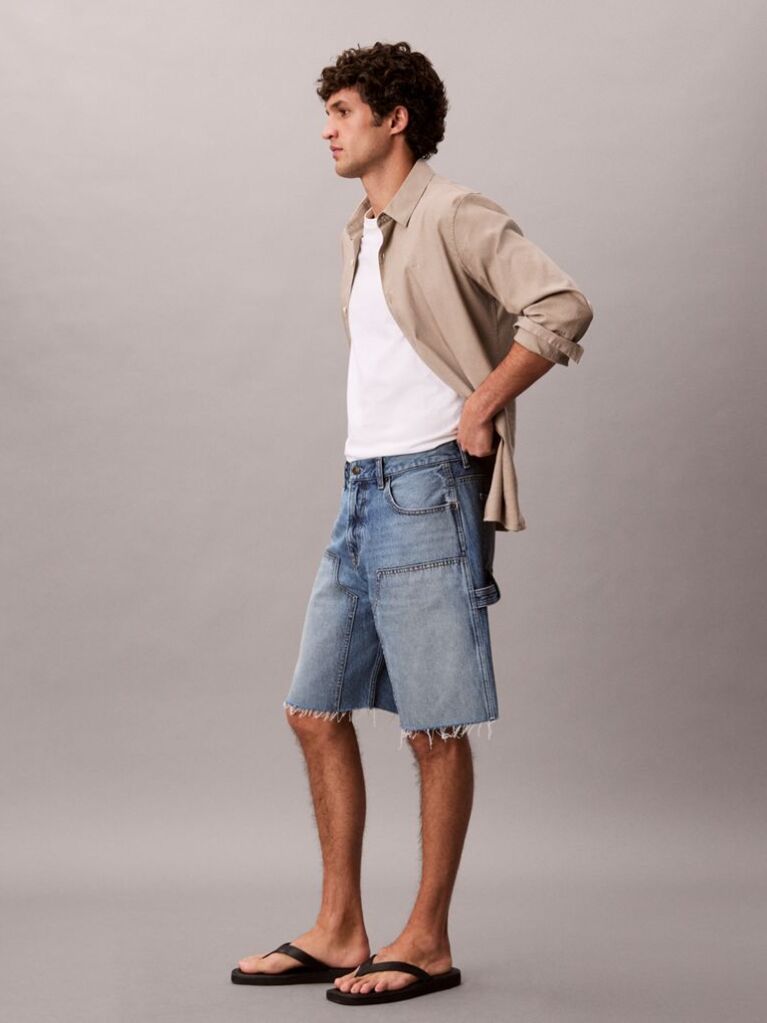 Denim Men’s denim shorts in a classic style. A wardrobe essential you can easily pair with any look  Men