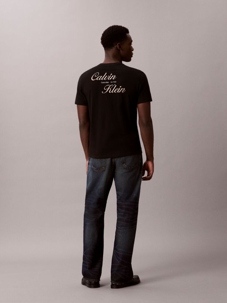 Black Embroidered Logo T-shirt  Men