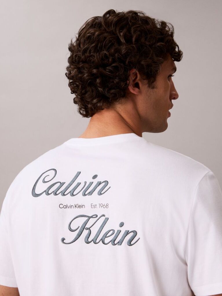 White Embroidered Logo T-shirt  Men