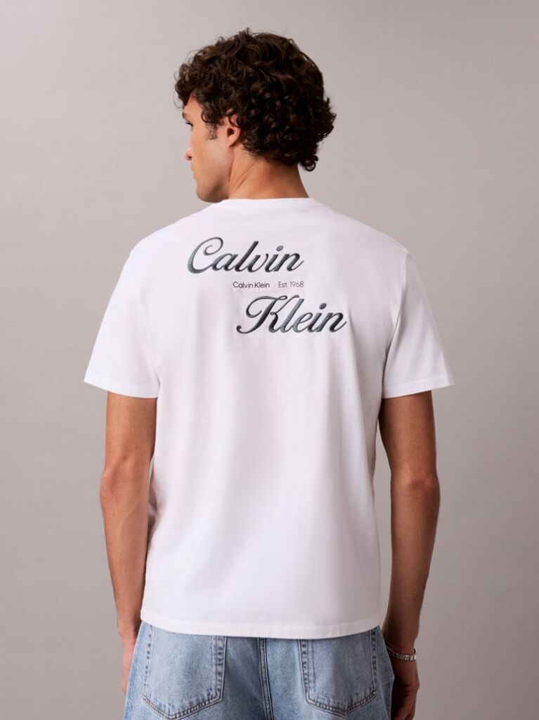 White Embroidered Logo T-shirt  Men