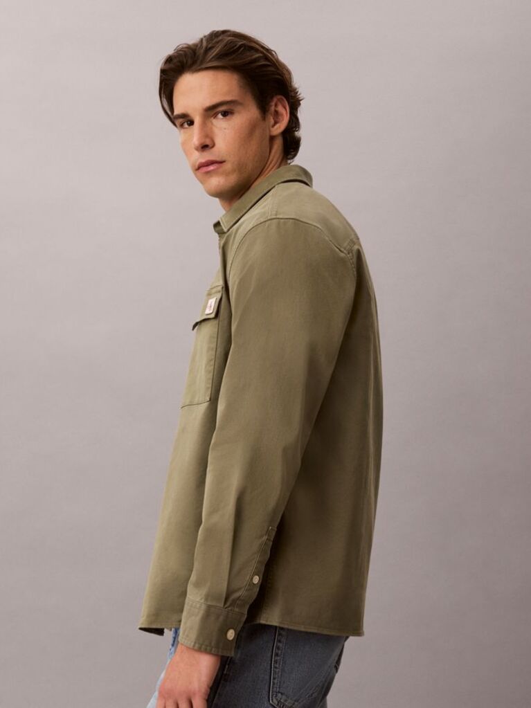 Πράσινο Utility Overshirt Από Άνετο Βαμβάκι  Άνδρας