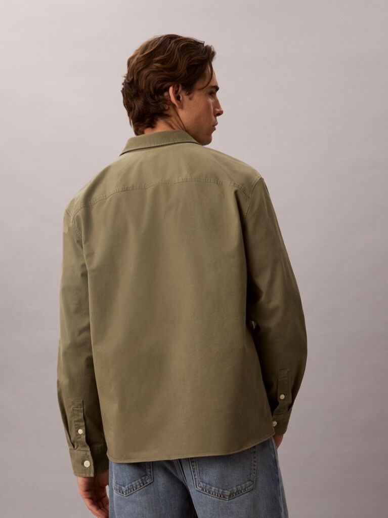 Πράσινο Utility Overshirt Από Άνετο Βαμβάκι  Άνδρας