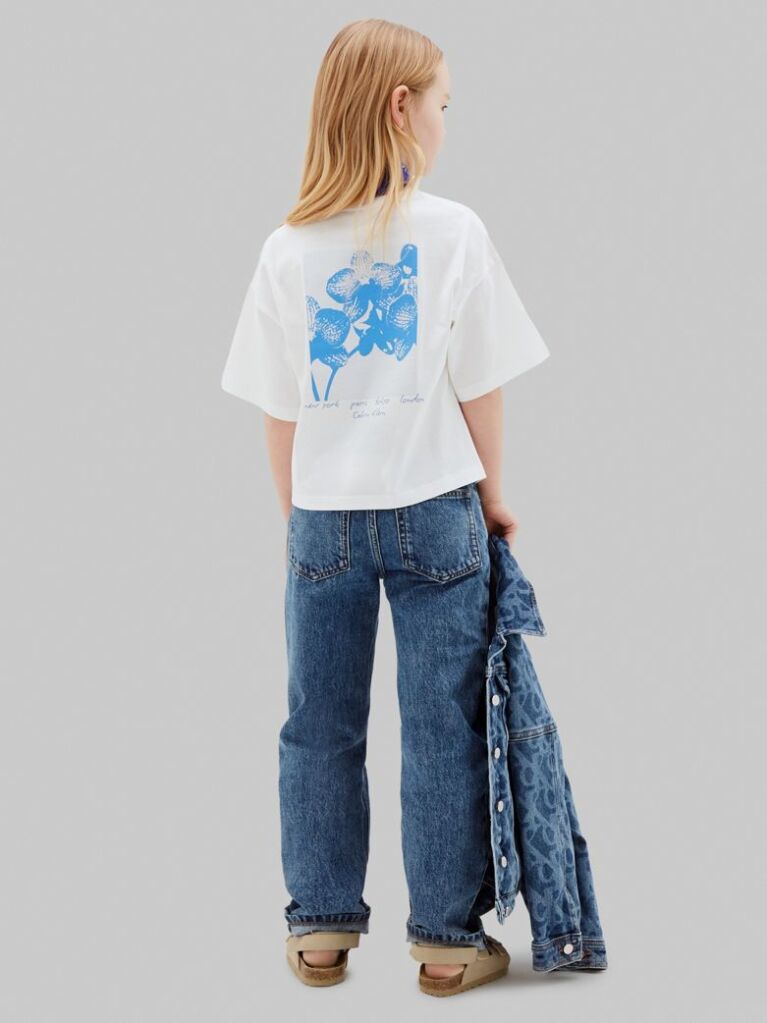 Λευκό T-Shirt Με Στρογγυλή Λαιμόκοψη Και Λογότυπο  Κορίτσι