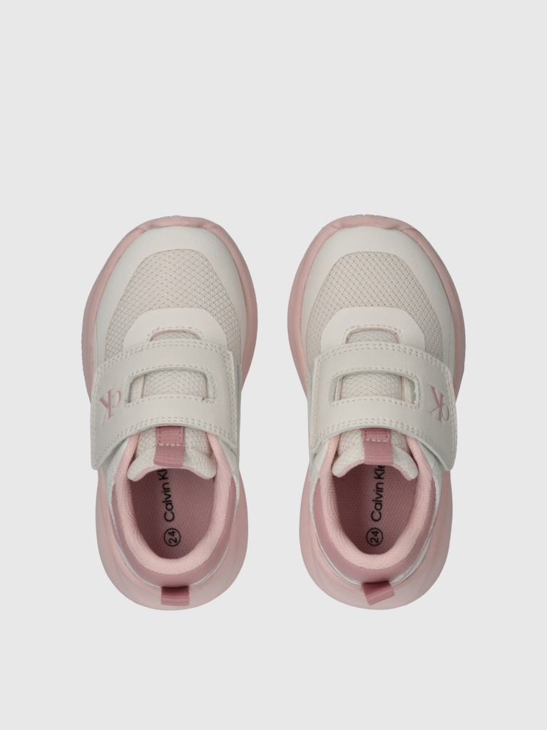 Ροζ Sneakers Με Velcro Και Χαμηλό Κόψιμο  Κορίτσι