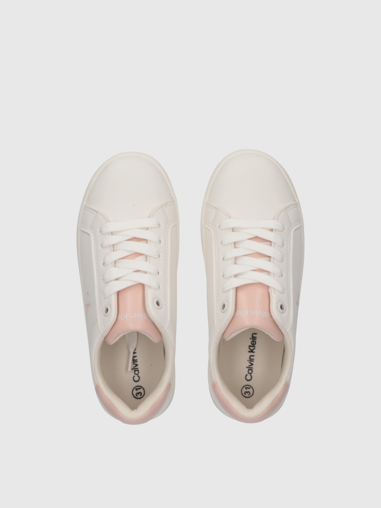Λευκό Παιδικά Sneakers Με Χαμηλό Κόψιμο Και Κορδόνια  Κορίτσι