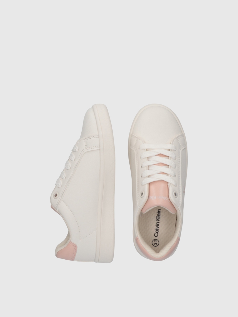 Λευκό Παιδικά Sneakers Με Χαμηλό Κόψιμο Και Κορδόνια  Κορίτσι