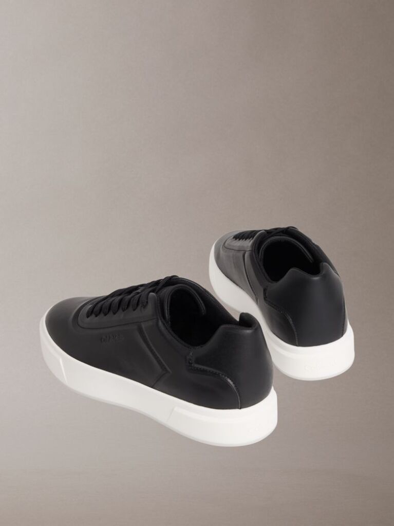 Black Premier - Leather Signature Trainers  Men