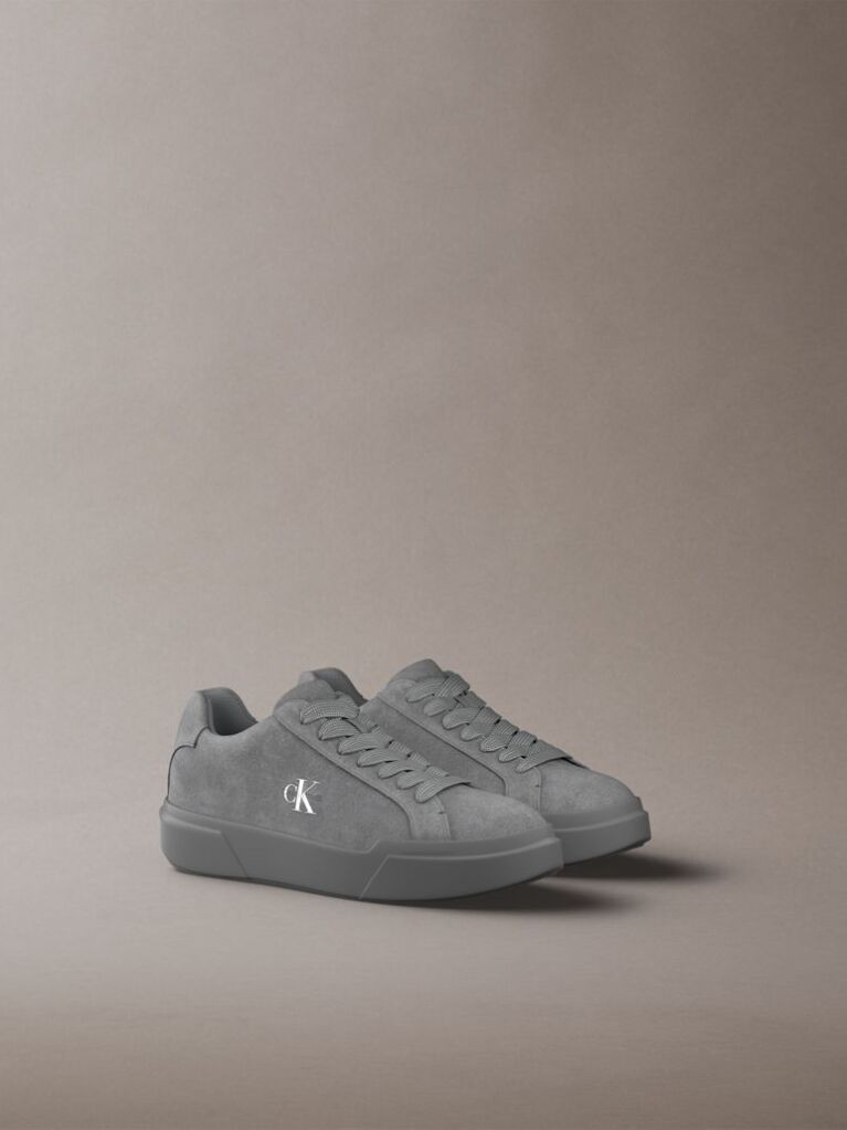 Grey CK Avenue - Suede Logo Trainers  Men