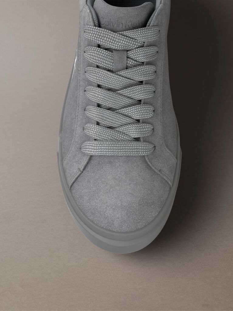 Grey CK Avenue - Suede Logo Trainers  Men