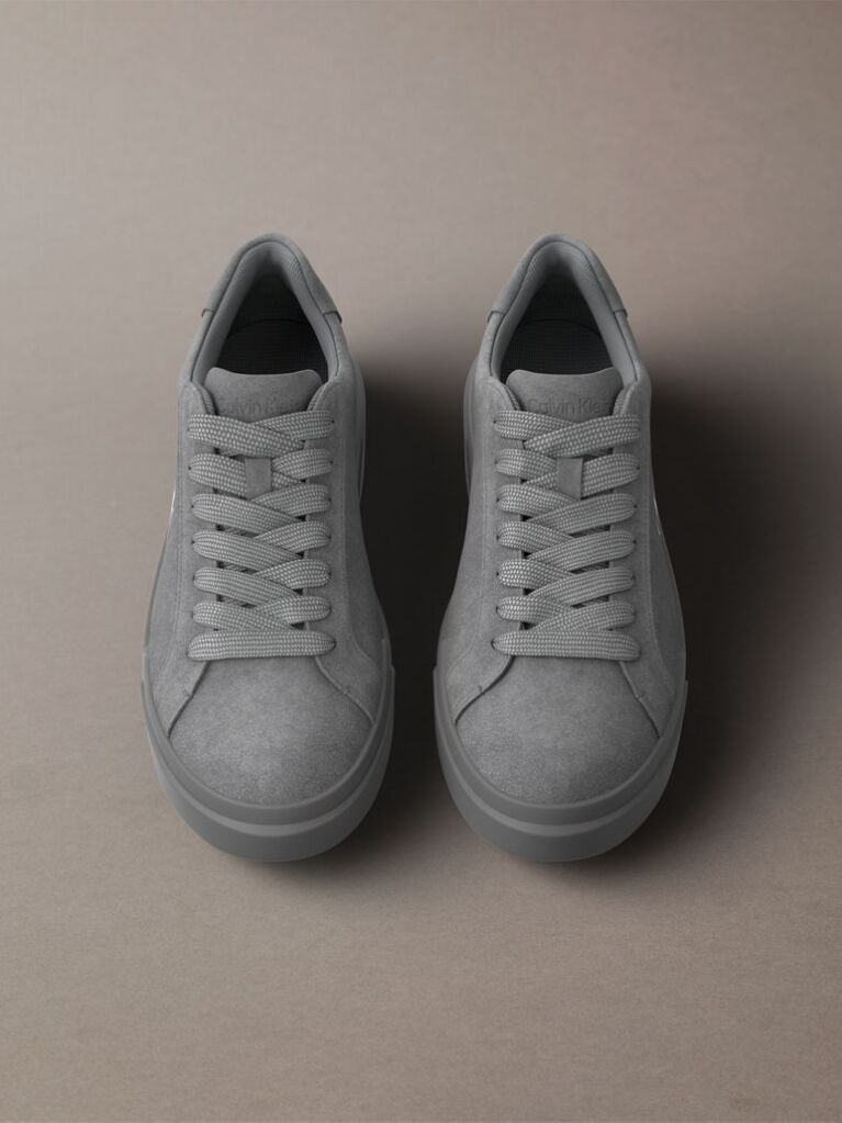 Grey CK Avenue - Suede Logo Trainers  Men