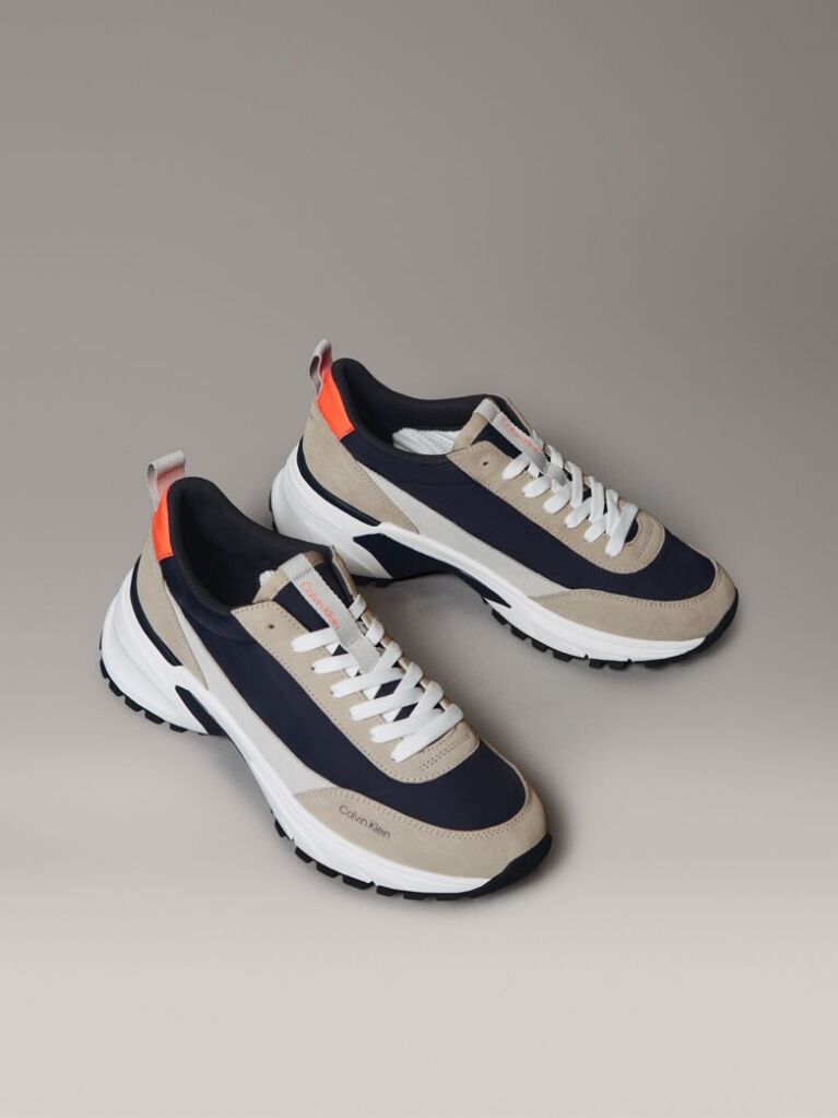 Multi Suede and Nylon Runner Trainers  Men