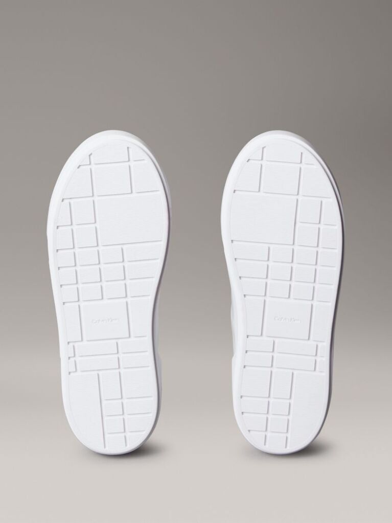 White Sienna - Leather Logo Platform Trainers  Women