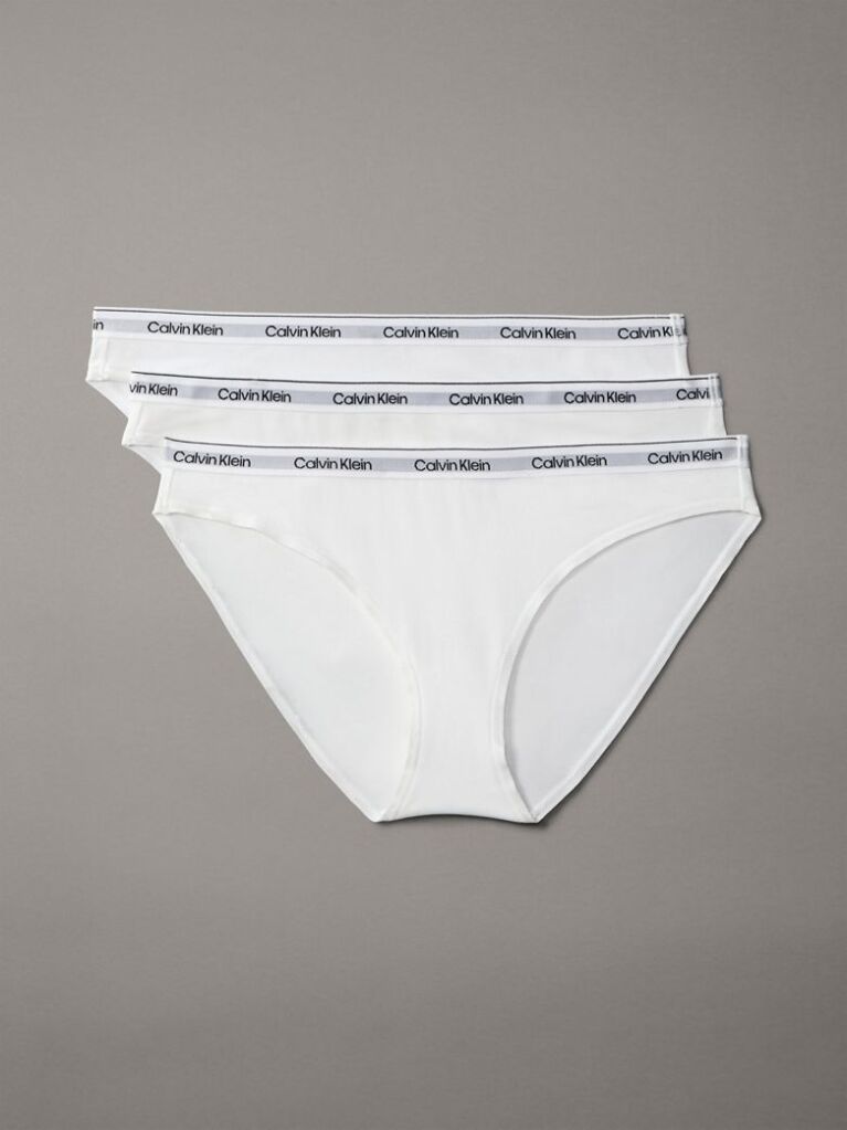 White 3 Pack Low Rise Bikini Briefs  Women