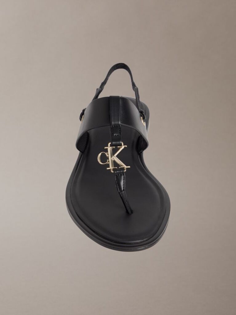 Black Filomena - Leather Slingback Sandals  Women