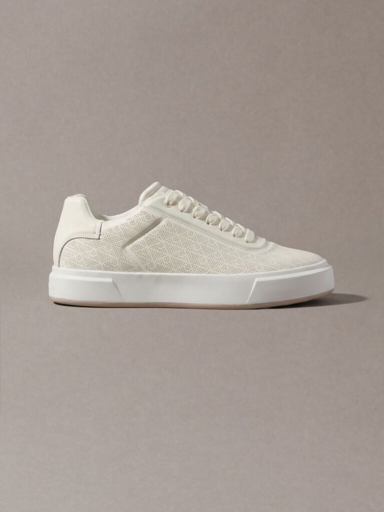 Λευκό Cupsole Sneakers Με Διάτρητο Μοτίβο  Γυναίκα