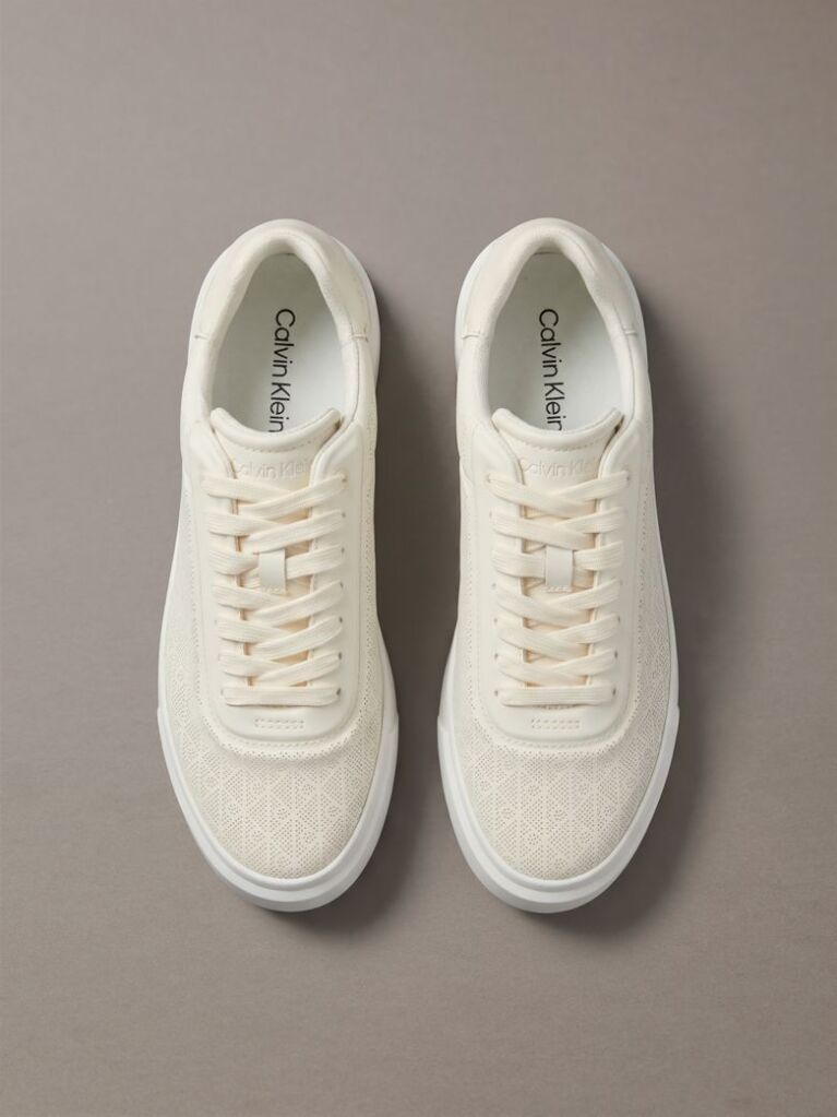 Λευκό Cupsole Sneakers Με Διάτρητο Μοτίβο  Γυναίκα