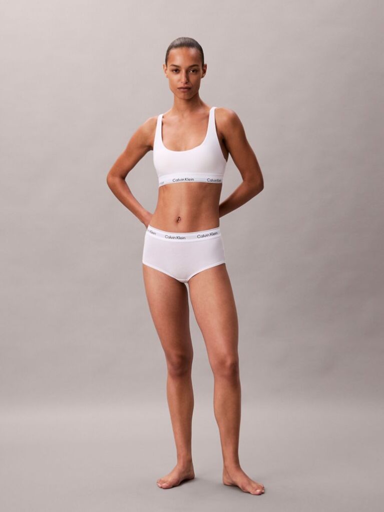 White Lightly Lined Bralette - Icon Cotton Modal  Women