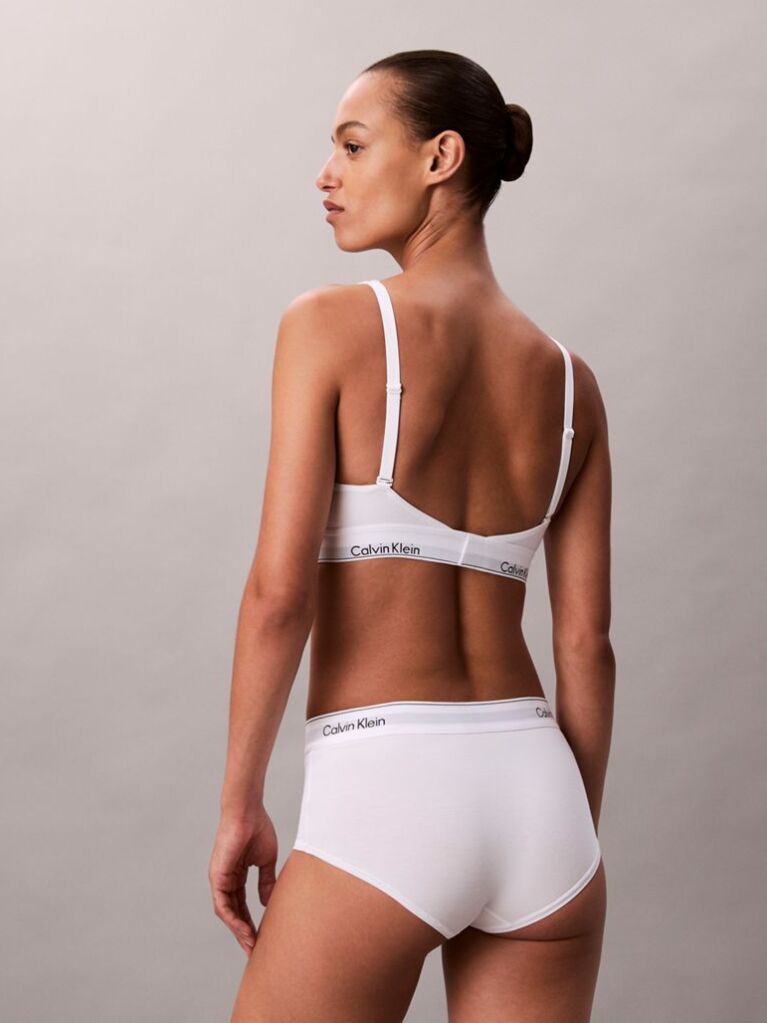 White Lightly Lined Bralette - Icon Cotton Modal  Women