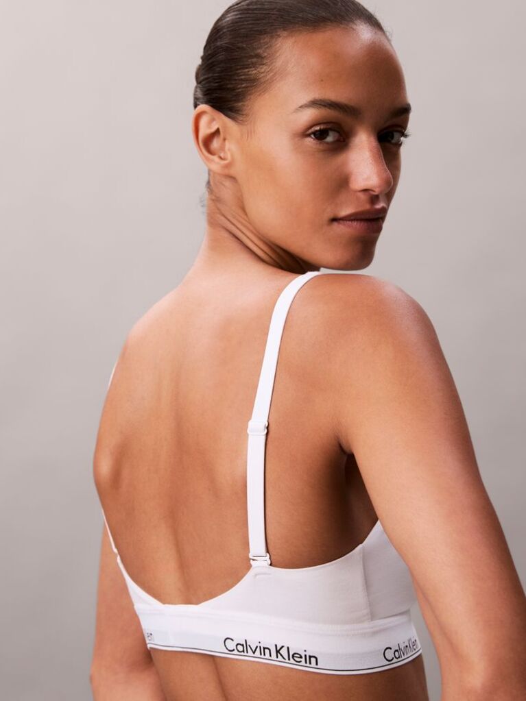 White Lightly Lined Bralette - Icon Cotton Modal  Women