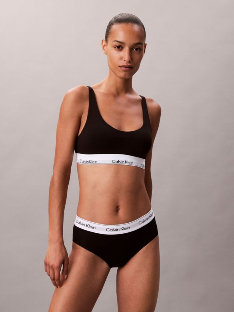 Black Lightly Lined Bralette - Icon Cotton Modal  Women